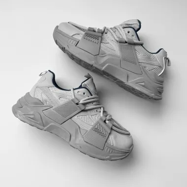 Adidasi dama casual cu talpa inalta, gri CL2401 T6-1