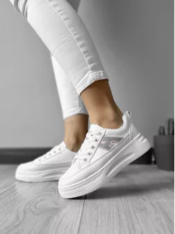 Adidasi dama casual cu talpa inalta, roz CL2402 T3-2