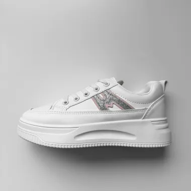 Adidasi dama casual cu talpa inalta, roz CL2402 T3-2