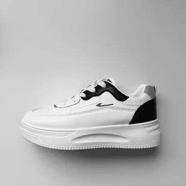 Adidasi dama casual cu talpa inalta, albi CL2403 T5-2