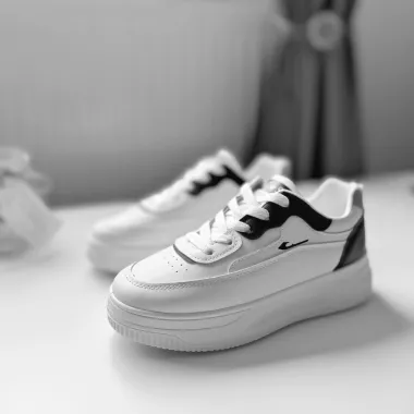 Adidasi dama casual cu talpa inalta, albi CL2403 T5-2