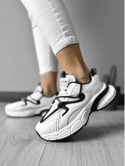 Adidasi dama casual cu talpa inalta, albi CL2405 N6-3
