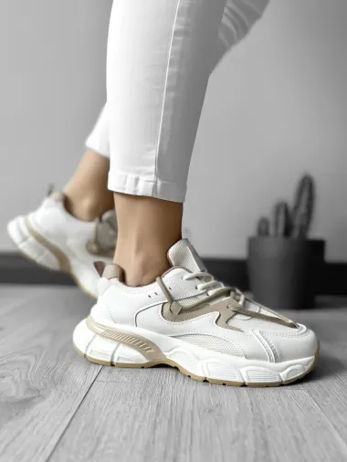 Adidasi dama casual cu talpa inalta, maro CL2405 N7-3