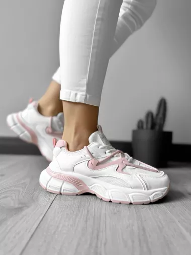 Adidasi dama casual cu talpa inalta, roz CL2405 t5-1