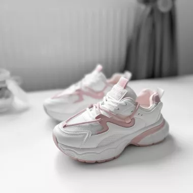 Adidasi dama casual cu talpa inalta, roz CL2405 t5-1