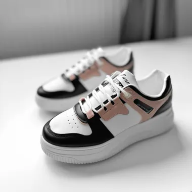 Adidasi dama casual cu talpa inalta, negri CL2407 T53-3