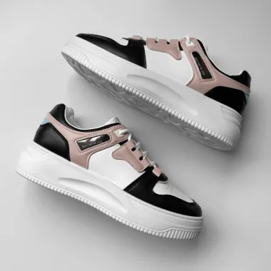 Adidasi dama casual cu talpa inalta, negri CL2407 T53-3