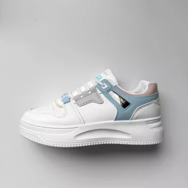 Adidasi dama casual cu talpa inalta, turcoaz CL2407 T3-1