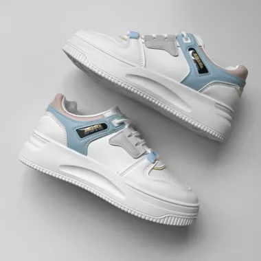 Adidasi dama casual cu talpa inalta, turcoaz CL2407 T3-1