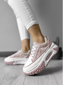 Adidasi dama casual cu talpa inalta, roz CL2408 T3-2