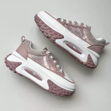 Adidasi dama casual cu talpa inalta, roz CL2408 T3-2