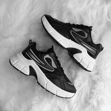 Adidasi dama casual negri cu alb 558 T6-3