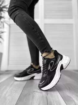 Adidasi dama casual negri cu alb 558 T6-3