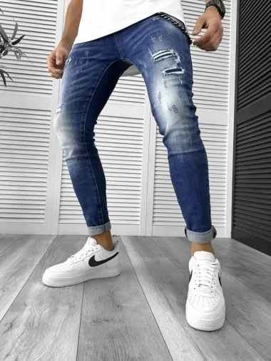 Blugi barbati conici albastri 5792 D4-4.3