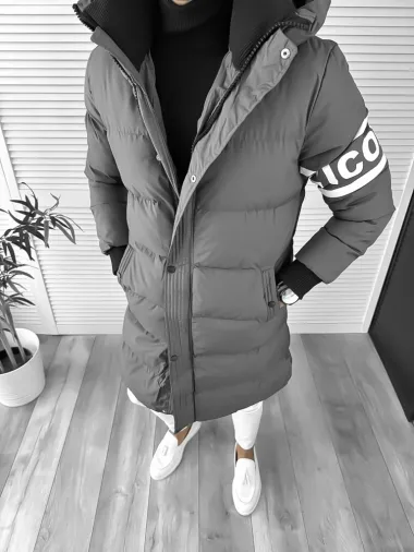 Geaca barbati groasa gri inchis de iarna 9020 D1-4