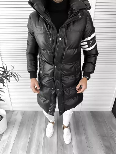 Geaca barbati groasa neagra de iarna 9025 T12-1
