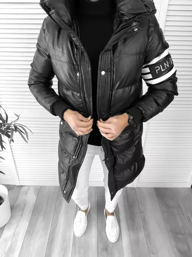 Geaca barbati groasa neagra de iarna 9025 T12-1