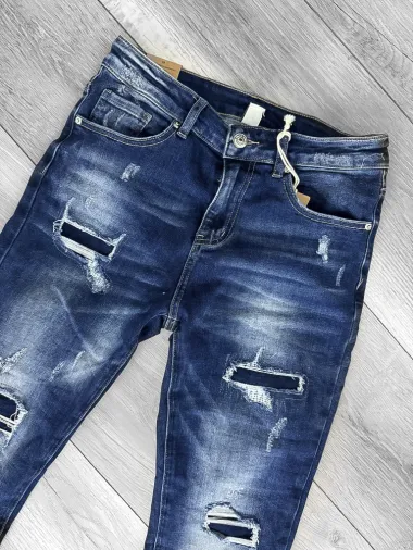 Blugi barbati conici albastri + lant cadou 999 H5-4