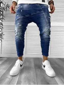 Blugi barbati conici albastri 5772 + Lant Cadou D4-4.4 Blugi barbati conici albastri 5772 + Lant Cadou D4-4.4