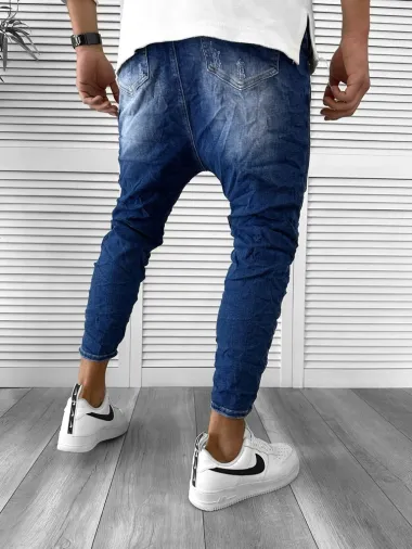 Blugi barbati conici albastri 5772 + Lant Cadou D4-4.4