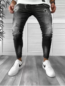 Blugi barbati conici negri 5802 B8-5 Blugi barbati conici negri 5802 B8-5