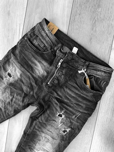 Blugi barbati conici negri 5802 B8-5