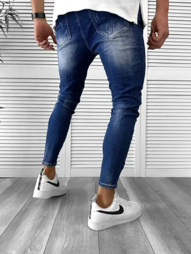 Blugi barbati conici albastri + Lant cadou 5812 P19-1.3