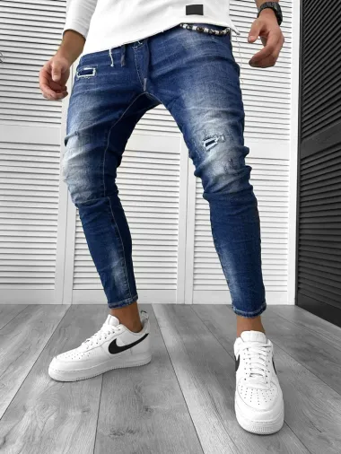 Blugi barbati conici albastri + Lant cadou 5812 P19-1.3