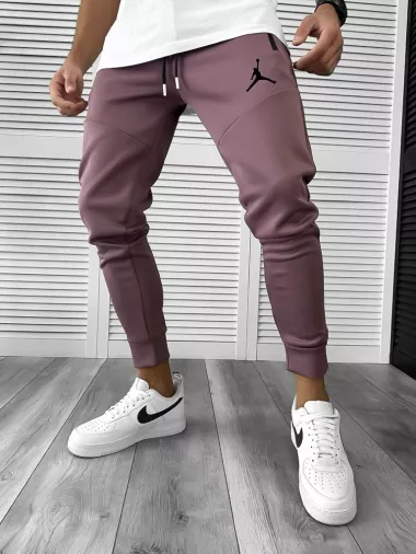 Pantaloni de trening maro conici, silon, 12361 78-3