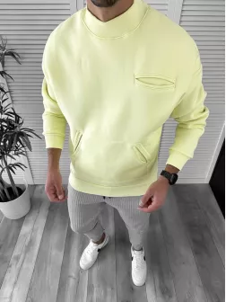 Hanorac barbati galben slim fit K226 14-2