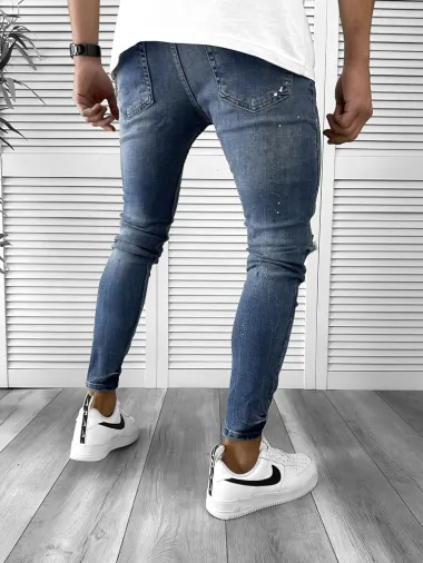 Blugi barbati conici albastri 8242 M3-4.1