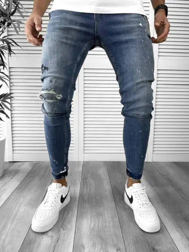 Blugi barbati conici albastri 8242 M3-4.1