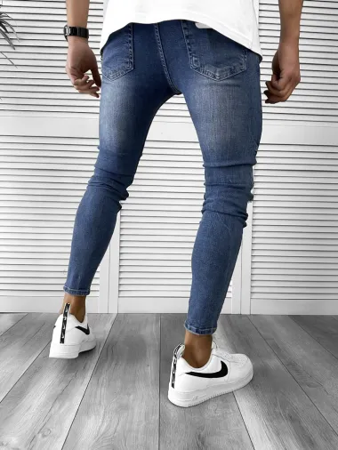 Blugi barbati conici albastri 8245 M3-3.1