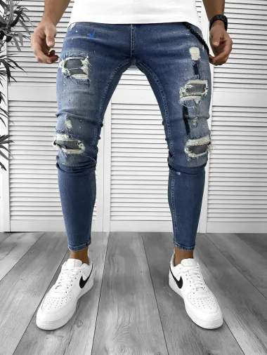 Blugi barbati conici albastri 8245 M3-3.1