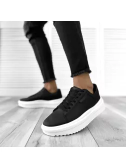 Adidasi barbati casual negru cu alb 069 N11-2