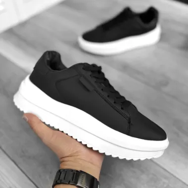 Adidasi barbati casual negru cu alb 069 N11-2