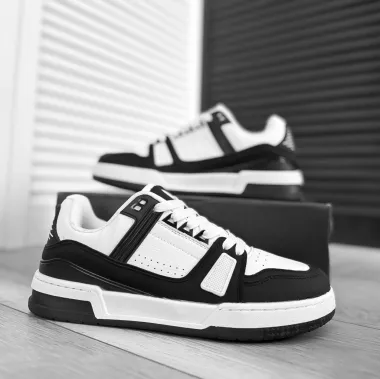 Adidasi barbati casual negri cu alb 071