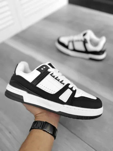 Adidasi barbati casual negri cu alb 071