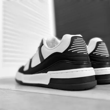 Adidasi barbati casual negri cu alb 071