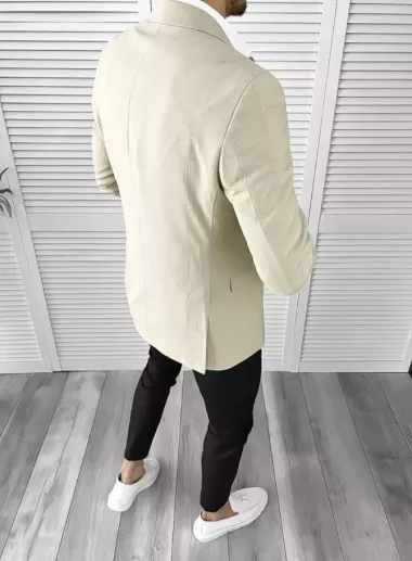 Sacou barbati slim fit bej 546 56-3