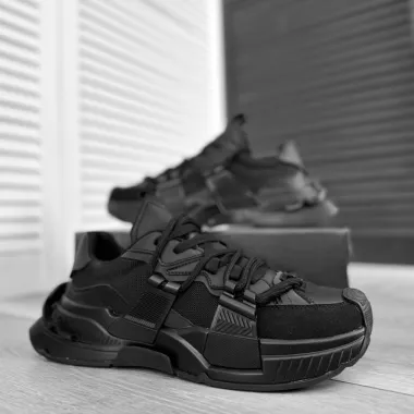 Adidasi barbati casual negri H2301 T56-2