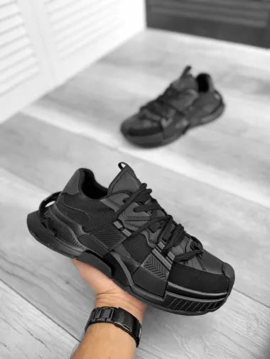 Adidasi barbati casual negri H2301 T56-2