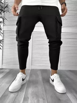 Pantaloni de trening negri conici 12372 P20-3.2