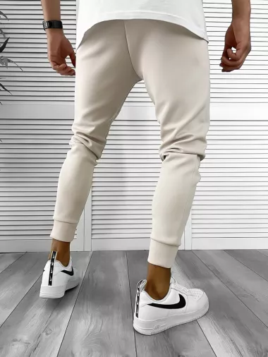 Pantaloni de trening bej , silon, conici 12375 26-5