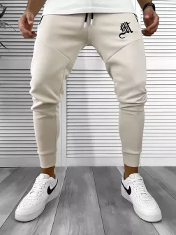 Pantaloni de trening bej , silon, conici 12375 26-5