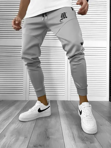 Pantaloni de trening gri , silon, conici 12375 26-5