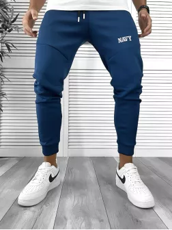 Pantaloni de trening albastri , silon, conici 12376 D3-3.2