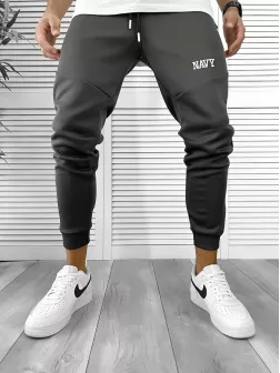 Pantaloni de trening gri inchis, silon, conici 12376 D3-4.1