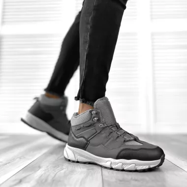 Bocanci barbati imblaniti gri M2204 T52-2