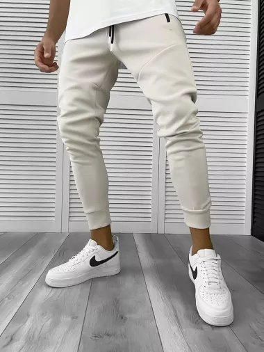 Pantaloni de trening bej, silon, conici 12379 34-2.1